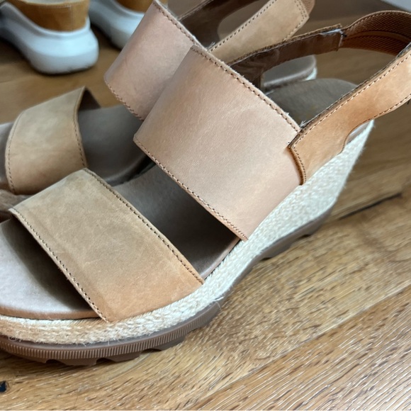 Sorel Tan Wedge Sandals - Picture 2 of 9